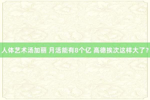 人体艺术汤加丽 月活能有8个亿 高德挨次这样大了？