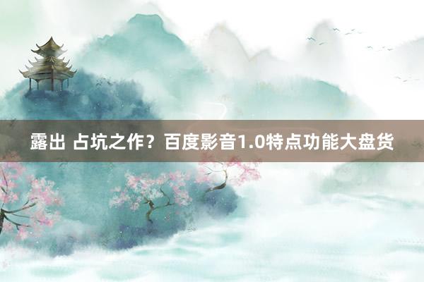 露出 占坑之作？百度影音1.0特点功能大盘货