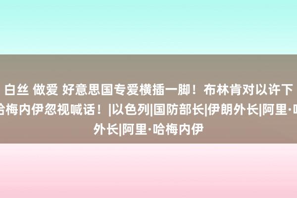 白丝 做爱 好意思国专爱横插一脚！布林肯对以许下重诺，哈梅内伊忽视喊话！|以色列|国防部长|伊朗外长|阿里·哈梅内伊