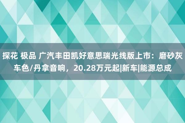 探花 极品 广汽丰田凯好意思瑞光线版上市：磨砂灰车色/丹拿音响，20.28万元起|新车|能源总成